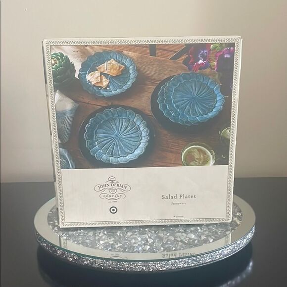 John Derian x target 4 count blue stoneware salad plates - Picture 1 of 9